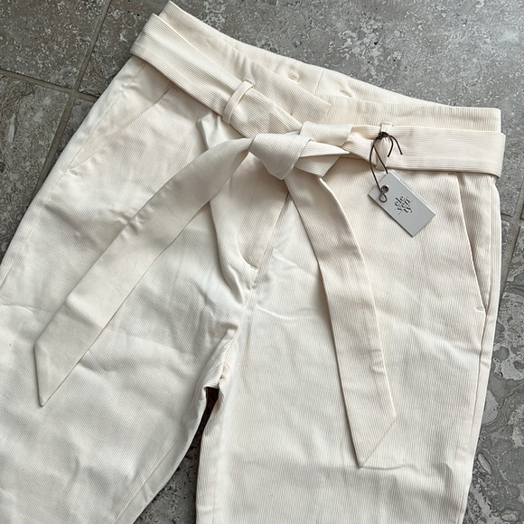 NWT ELEVENTY High-Waisted Ribbed Pants in Cream, Size EU40 | US2 New w/Tag $495 - Picture 5 of 11